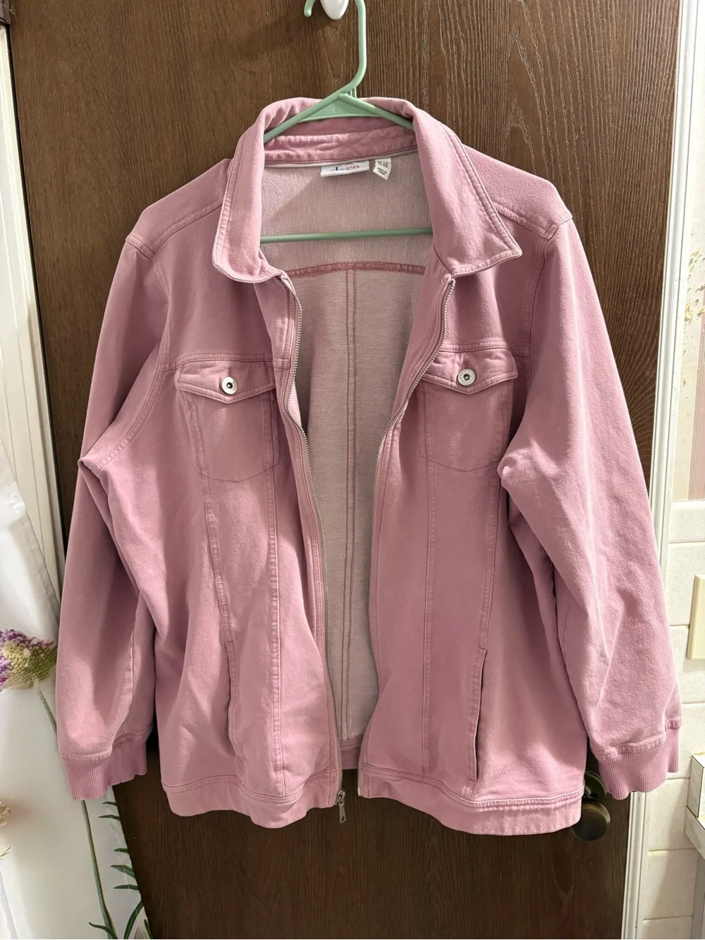 Women's Pink Zip-Front Jacket Size 1X